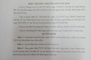 QUYẾT ĐỊNH VỀ VIỆC CÔNG KHAI TÌNH HÌNH THỰC HIỆN DỰ TOÁN NSNN 6 THÁNG ĐẦU NĂM 2024