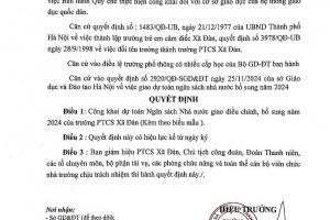 DỰ TOÁN NSNN GIAO ĐIỀU CHỈNH, BỔ SUNG NĂM 2024